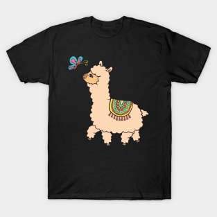 Alpaca with a butterfly T-Shirt